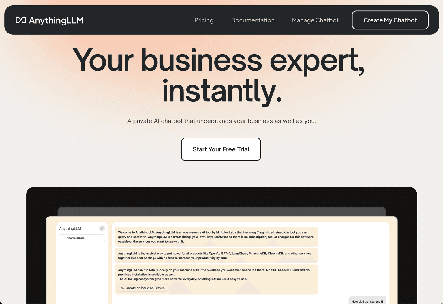 AnythingLLM Business Chatbot