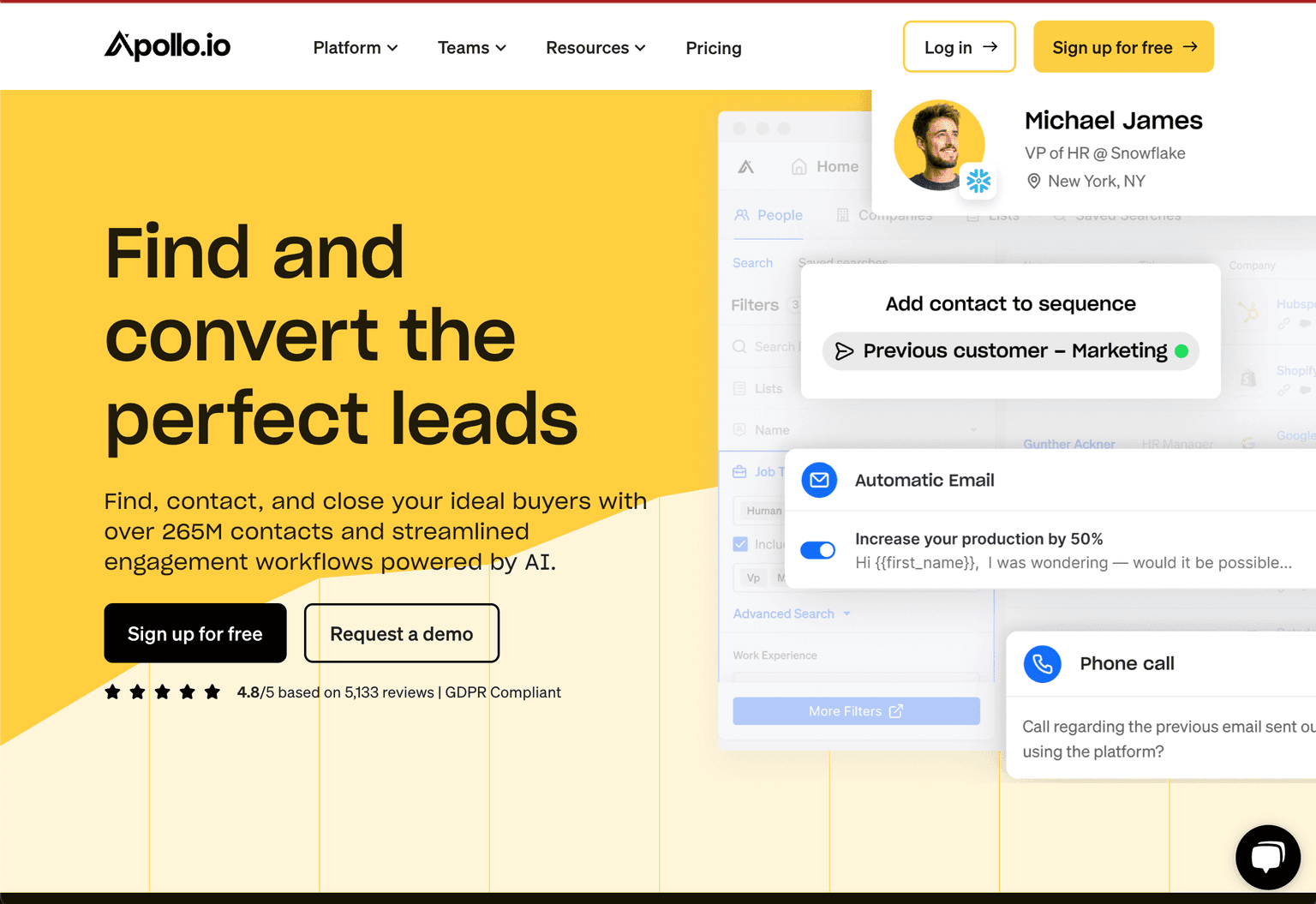 Apollo Sales Intelligence and Engagement Platform