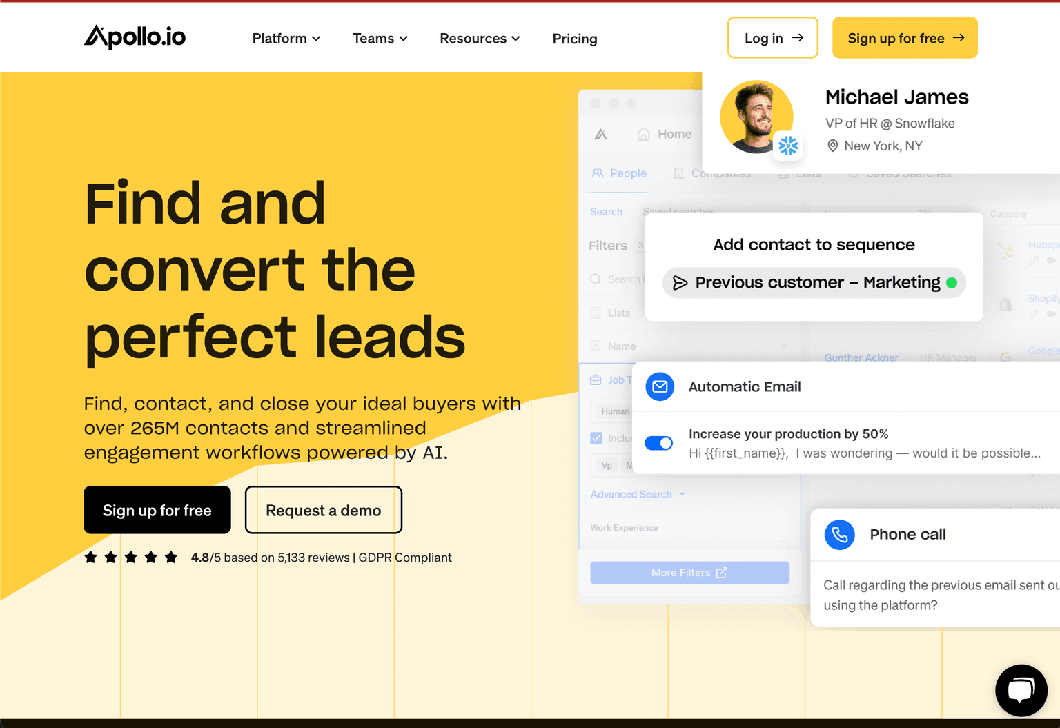 Apollo Sales Intelligence and Engagement Platform