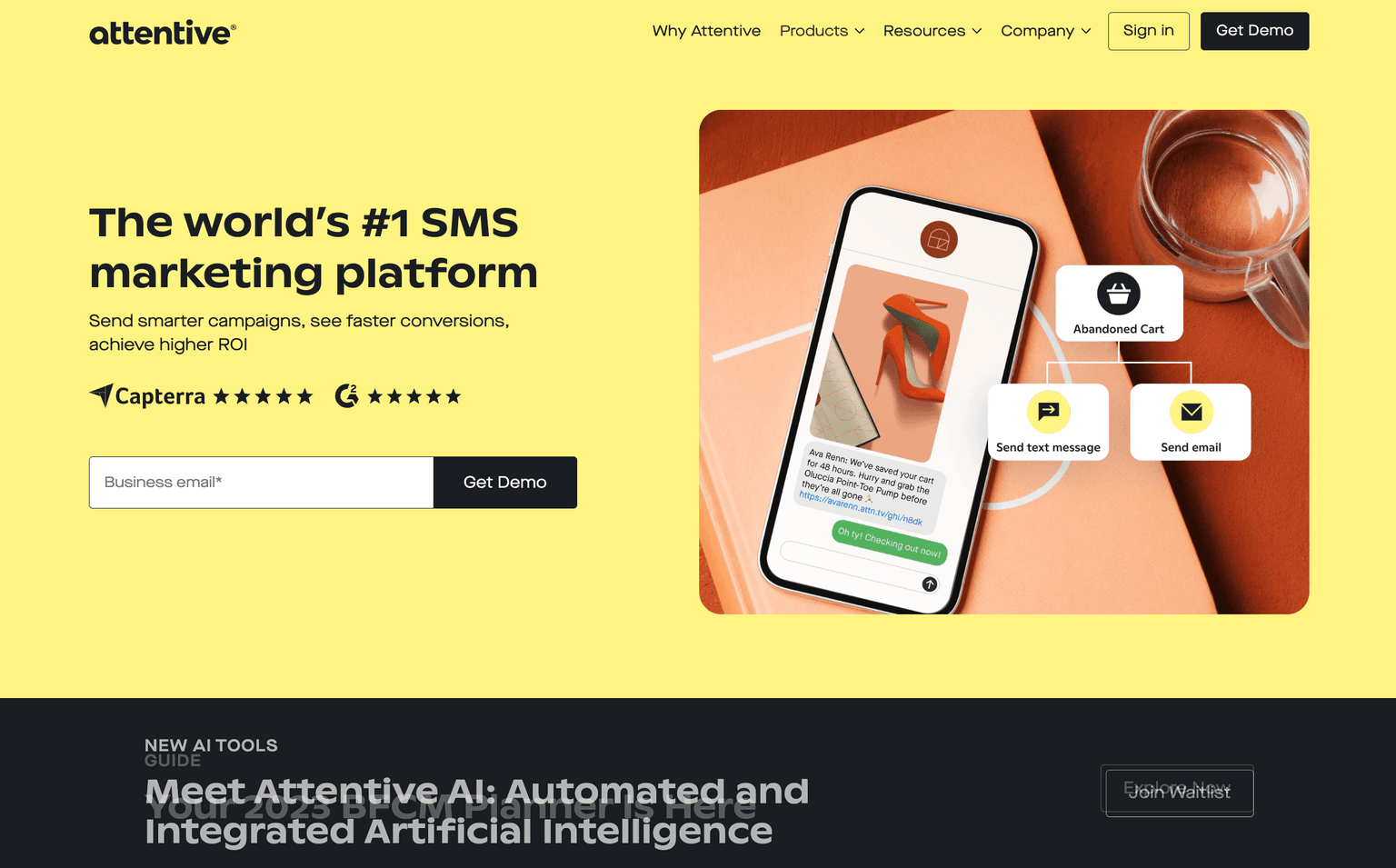 Attentive marketing & seo tool screenshot