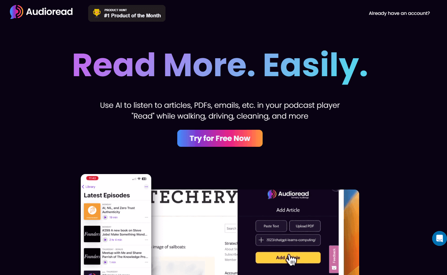 Audioread - Transforming Text to Audio