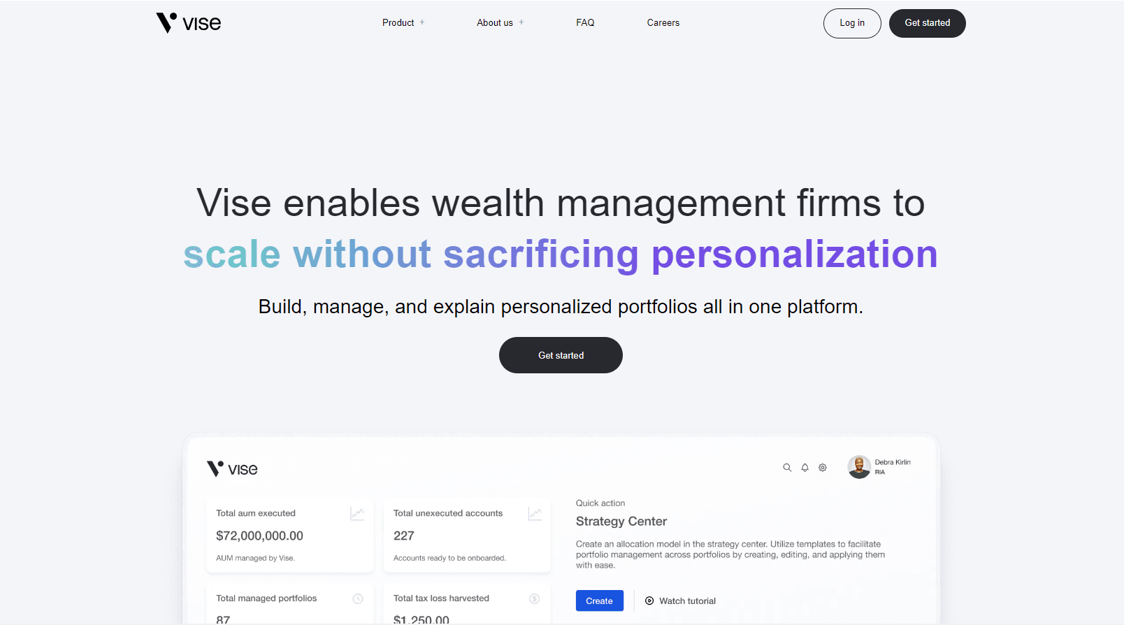 Automated investment management dashboard