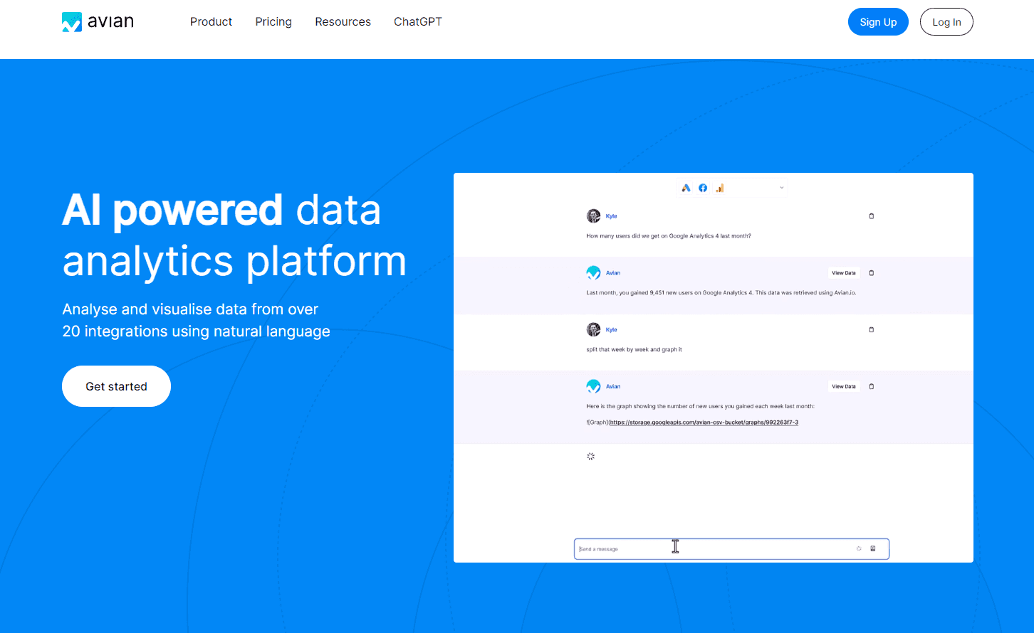 Avian.io data analytics platform interface