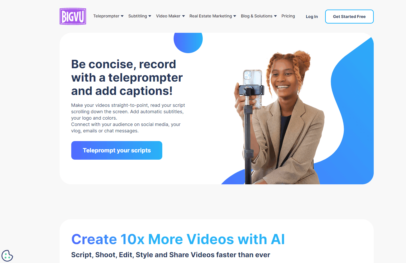 BIGVU video creation platform interface