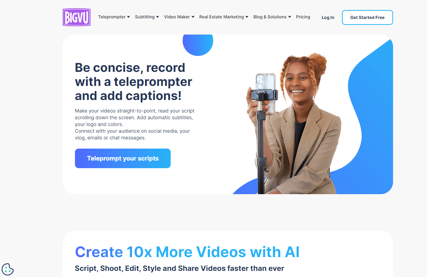 BIGVU video creation platform interface