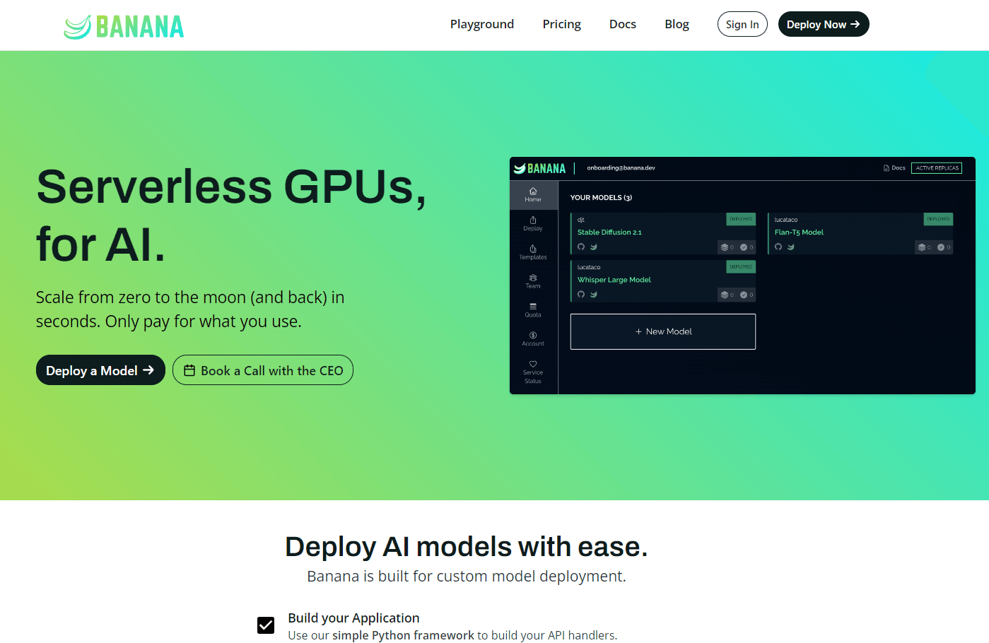 Banana AI Deployment Dashboard