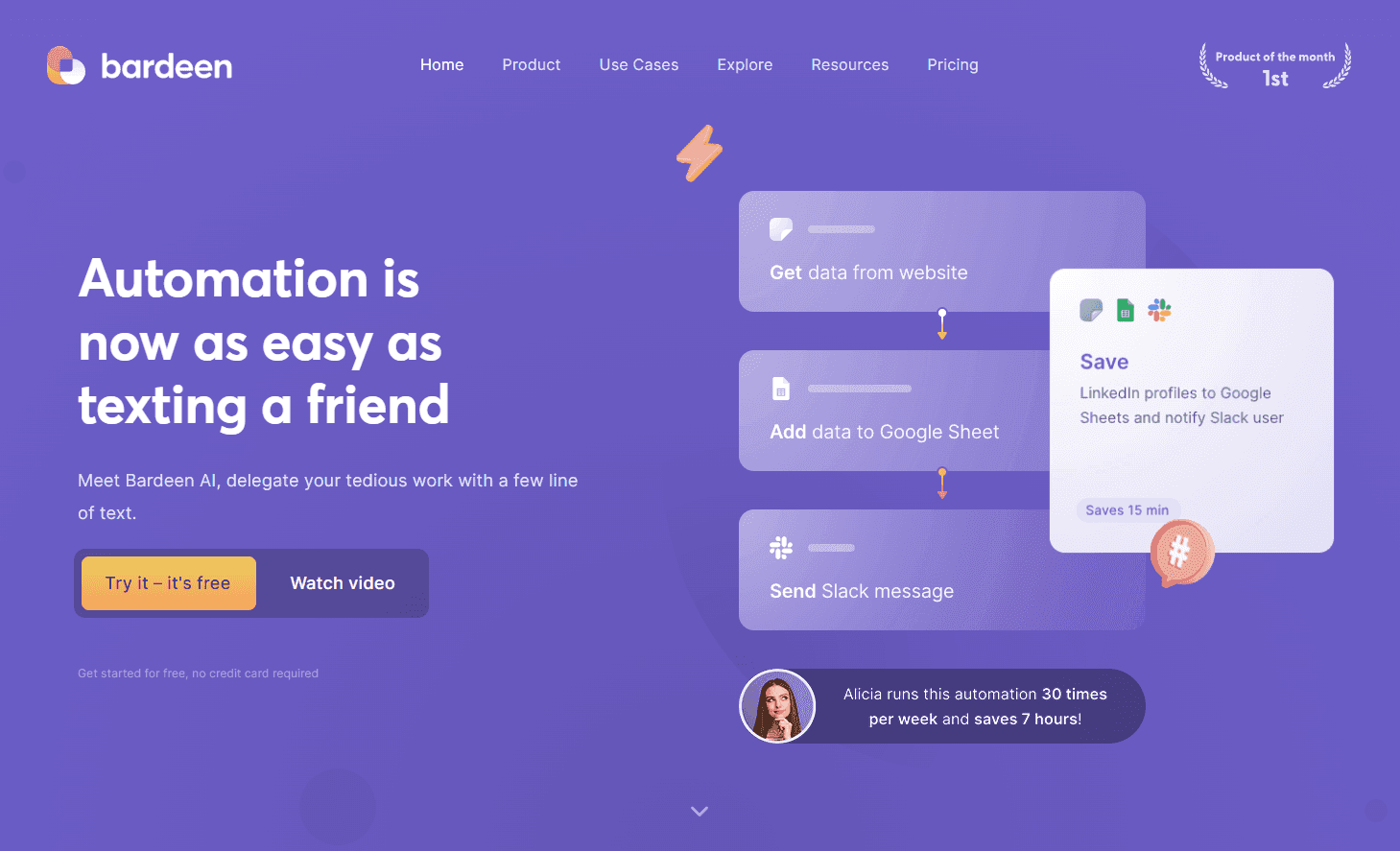 Bardeen AI Automation Platform Interface