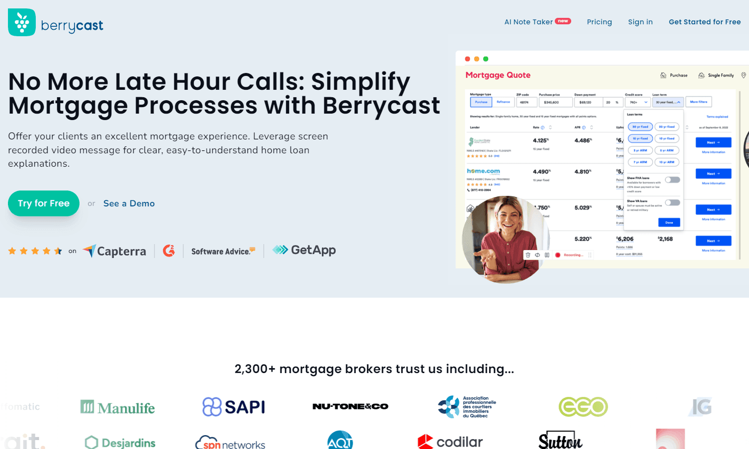Berrycast logo on a blue background.