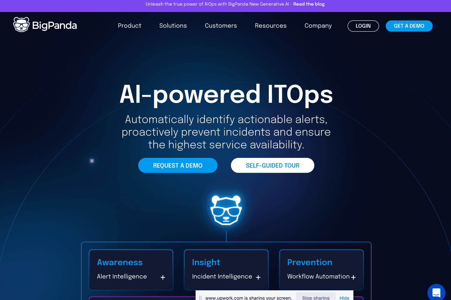 BigPanda platform interface showcasing AI-powered incident intelligence.