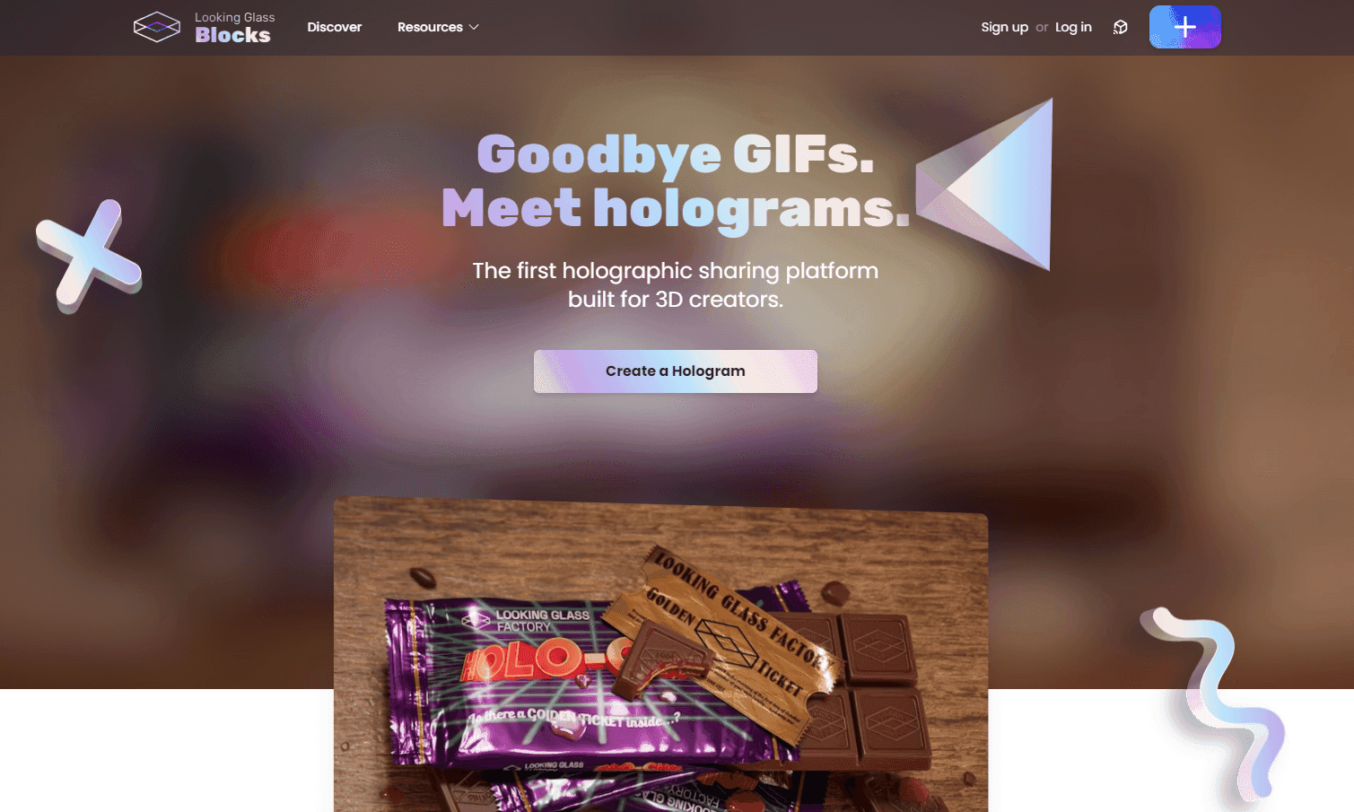 Blocks holographic 3D content display