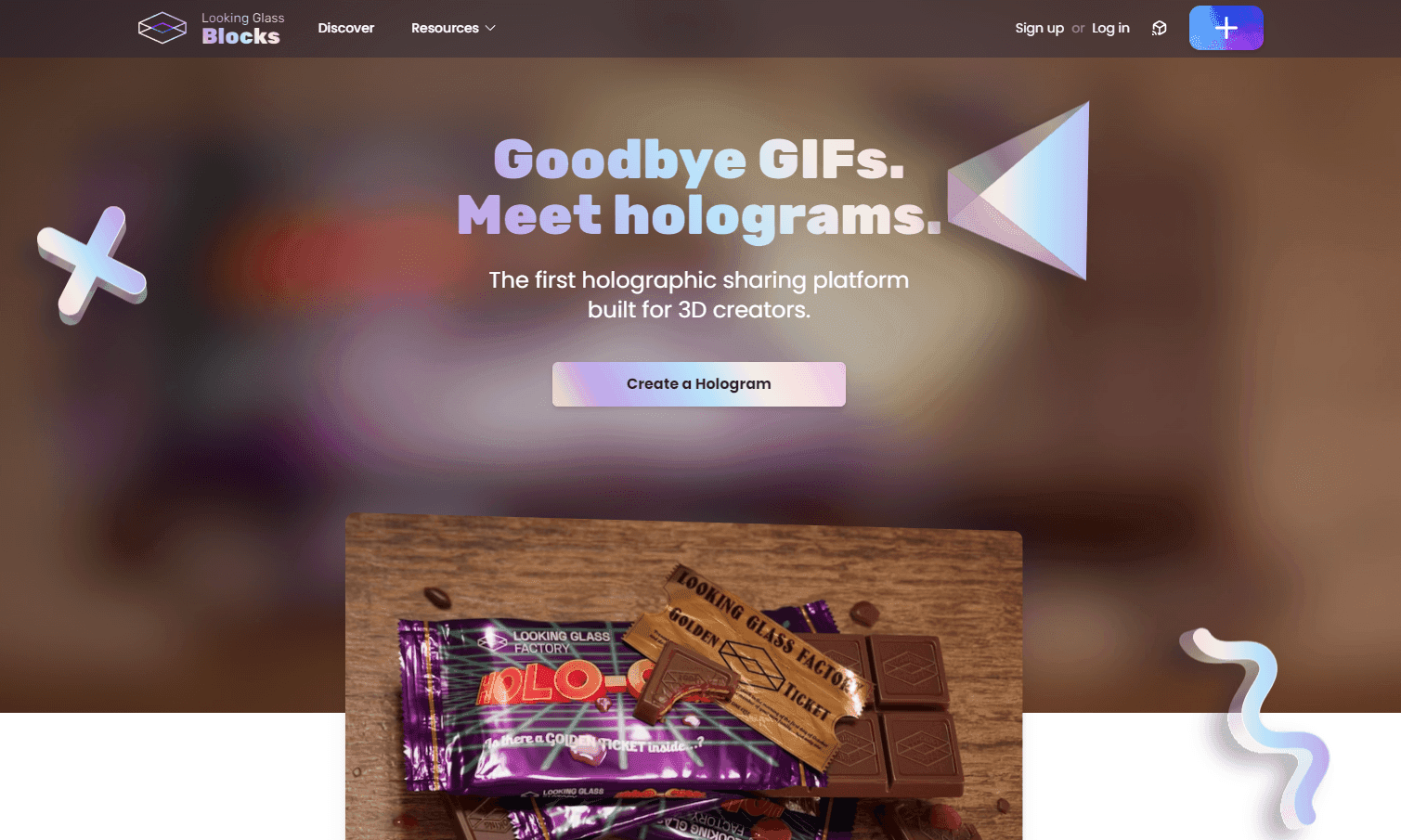 Blocks holographic 3D content display