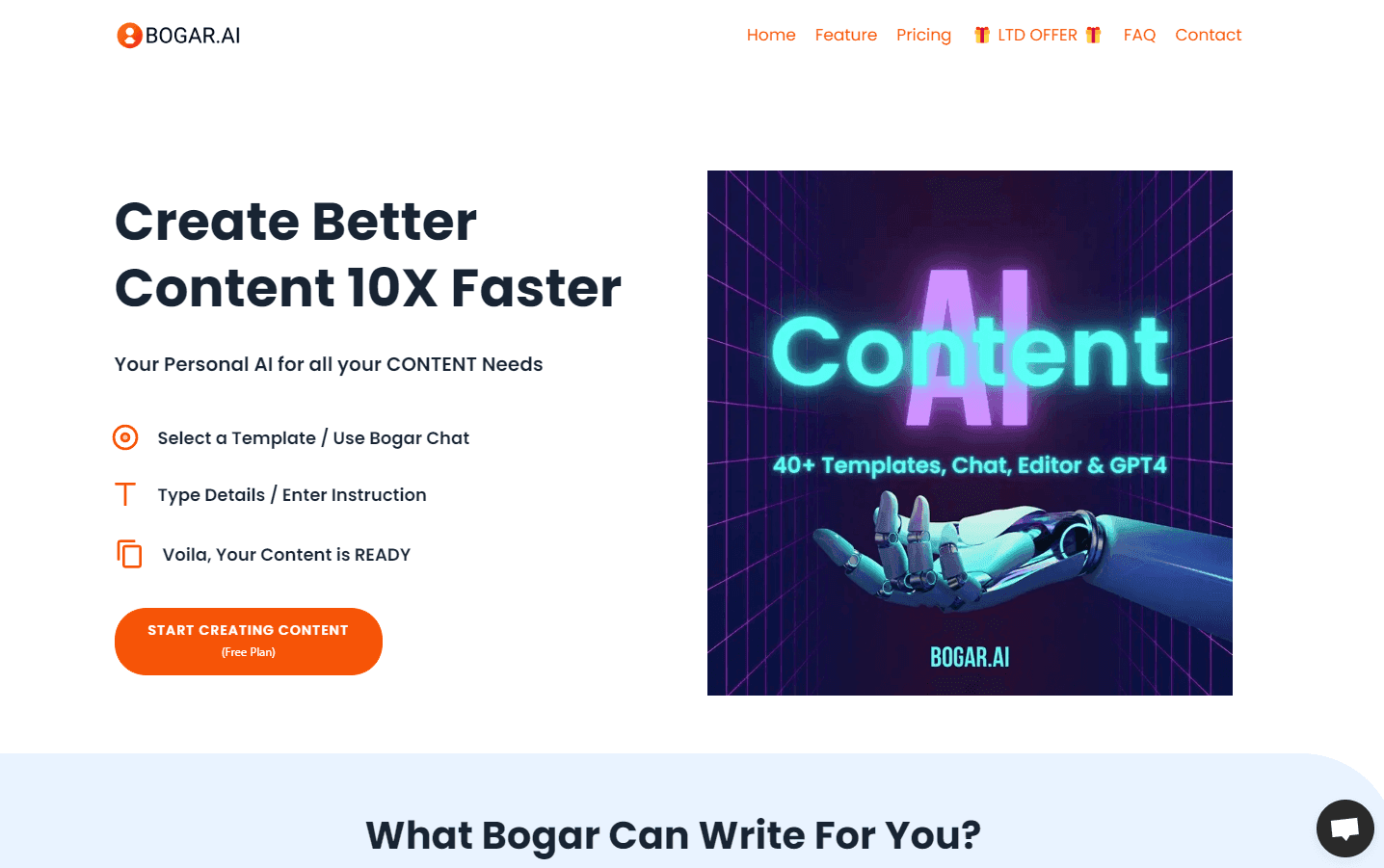 Bogar.ai - AI-driven content creation platform.
