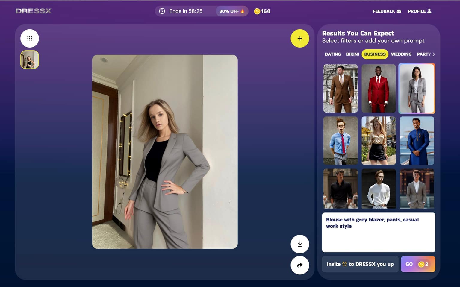 DRESSX.ME ai art & image creation tool screenshot