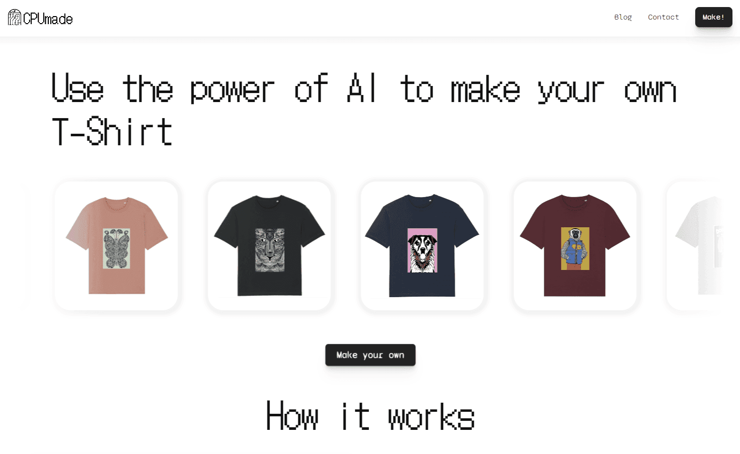 CPUmade - AI-driven t-shirt design platform