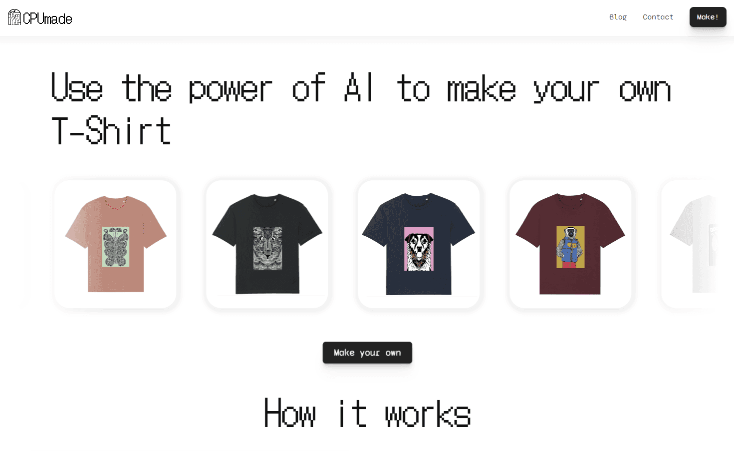 CPUmade - AI-driven t-shirt design platform