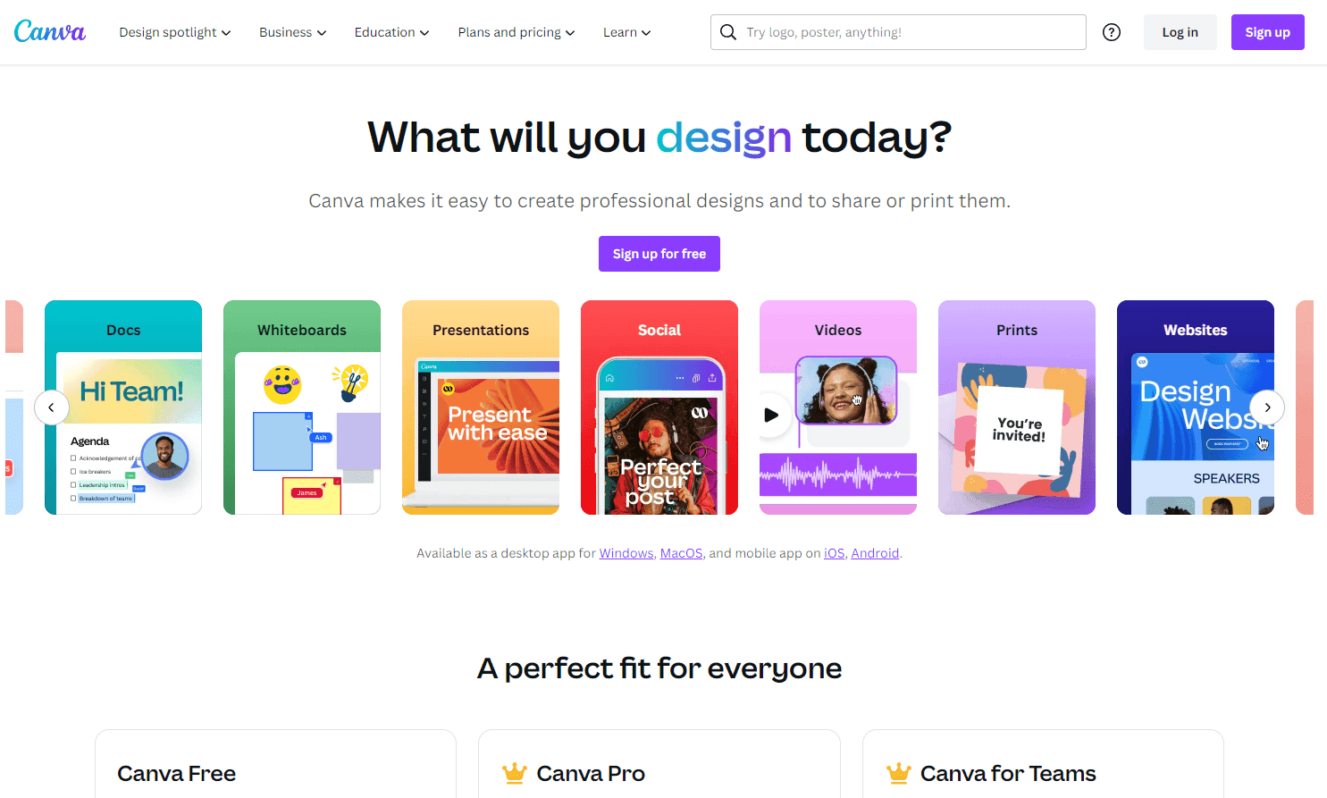 Canva's interactive design interface
