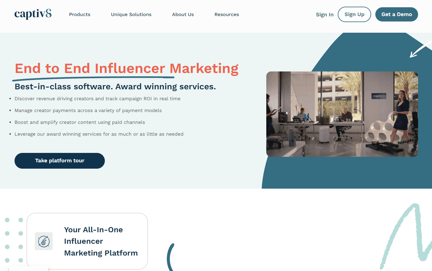 Captiv8 Influencer Marketing Platform Interface