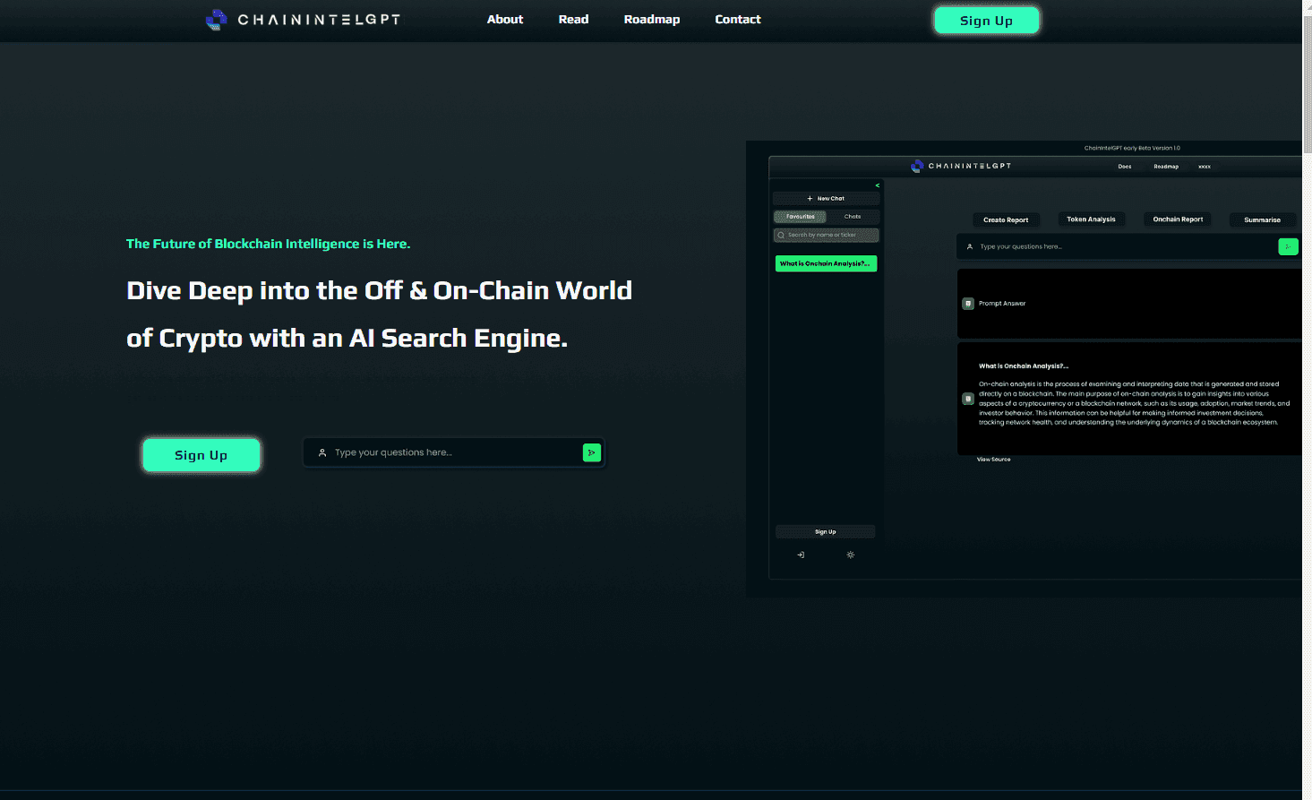ChainIntelGPT Blockchain Intelligence Interface