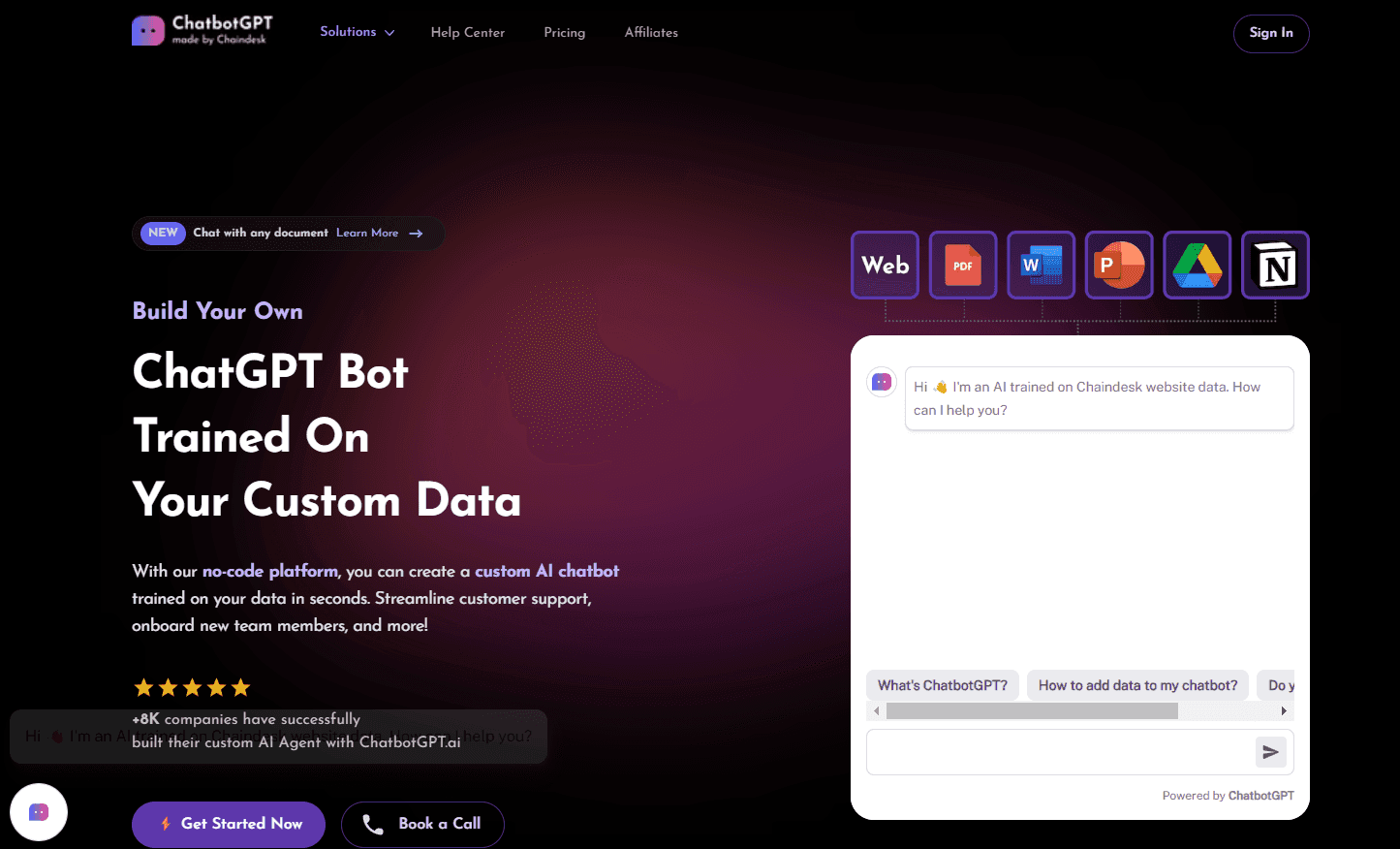 ChatbotGPT platform interface