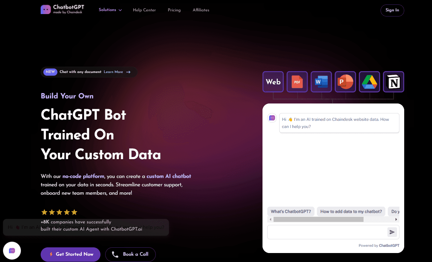 ChatbotGPT platform interface