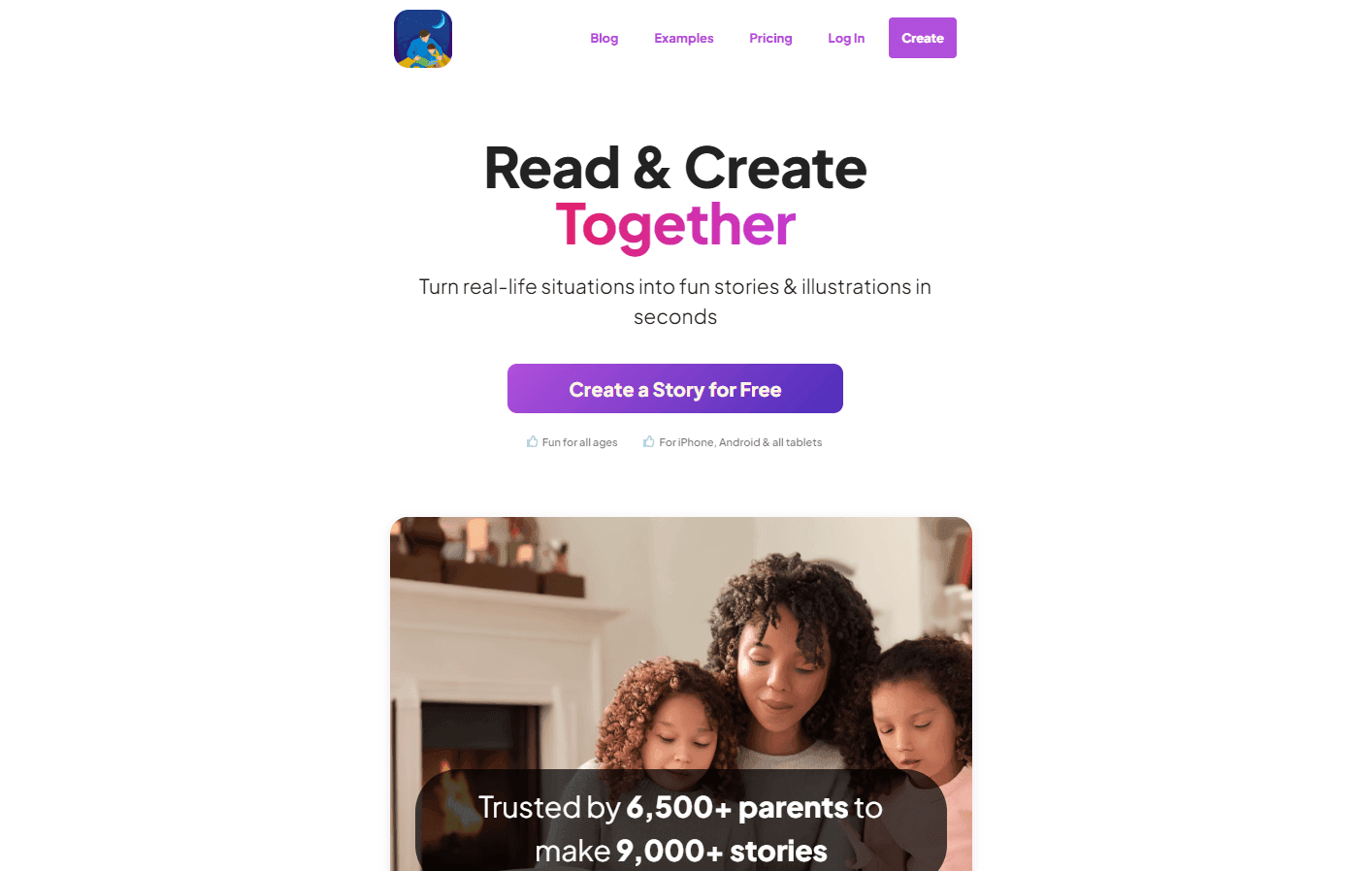 Child reading a personalized story from StoriesForKids.ai