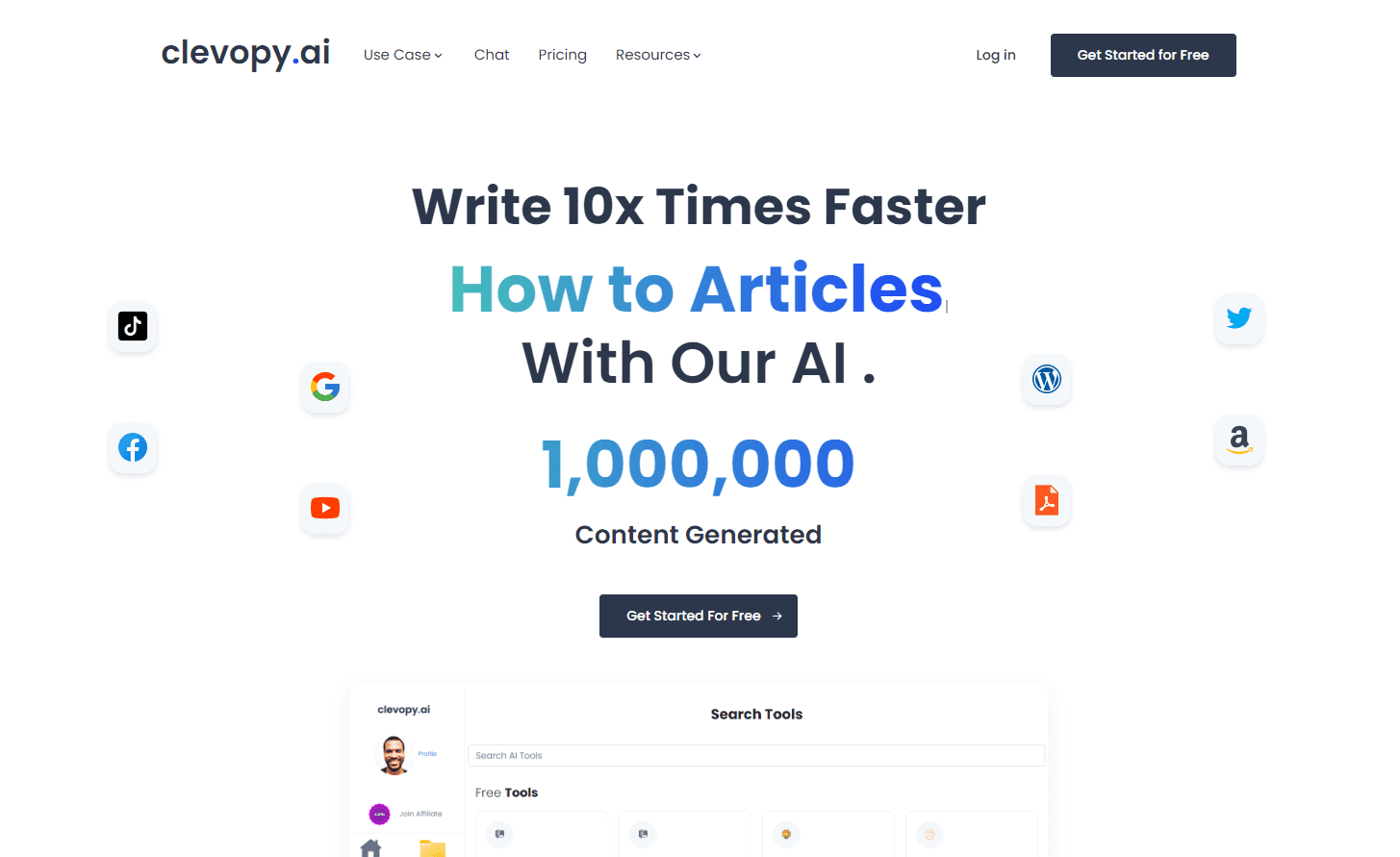 Clevopy AI Content Creation Interface