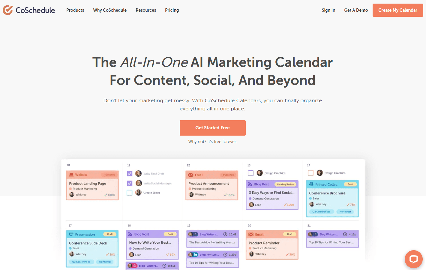 CoSchedule dashboard showcasing integrated marketing tools.