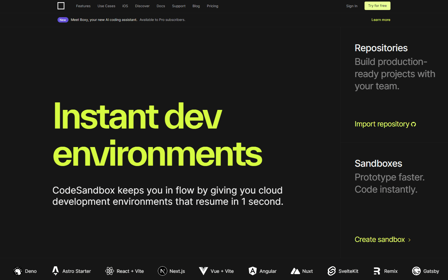 CodeSandbox Cloud Development Platform