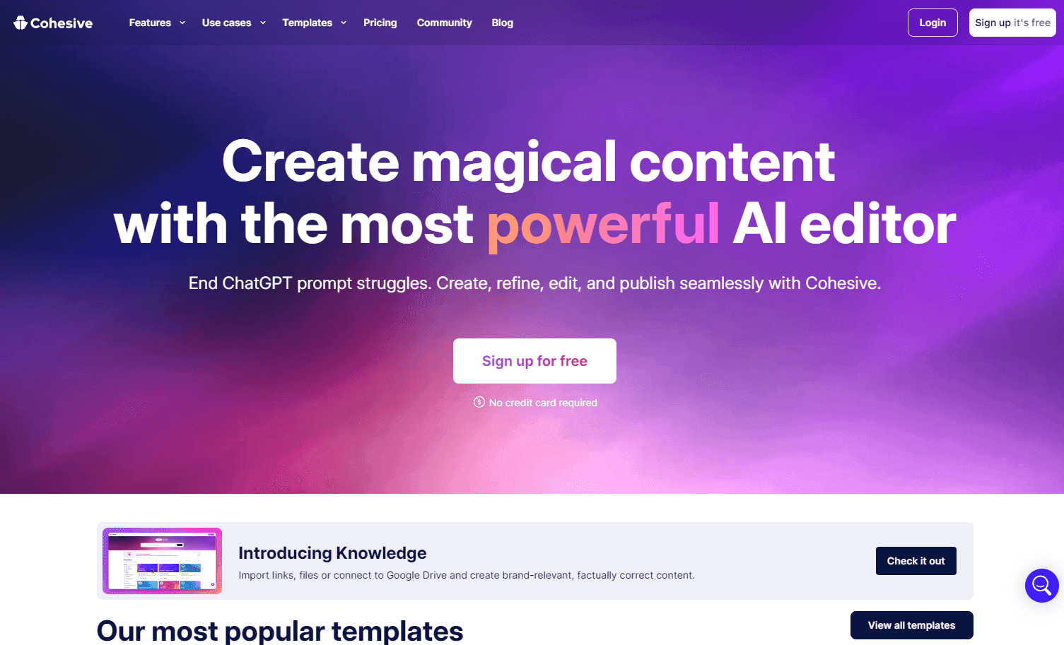 Cohesive - AI-Powered Content Editor