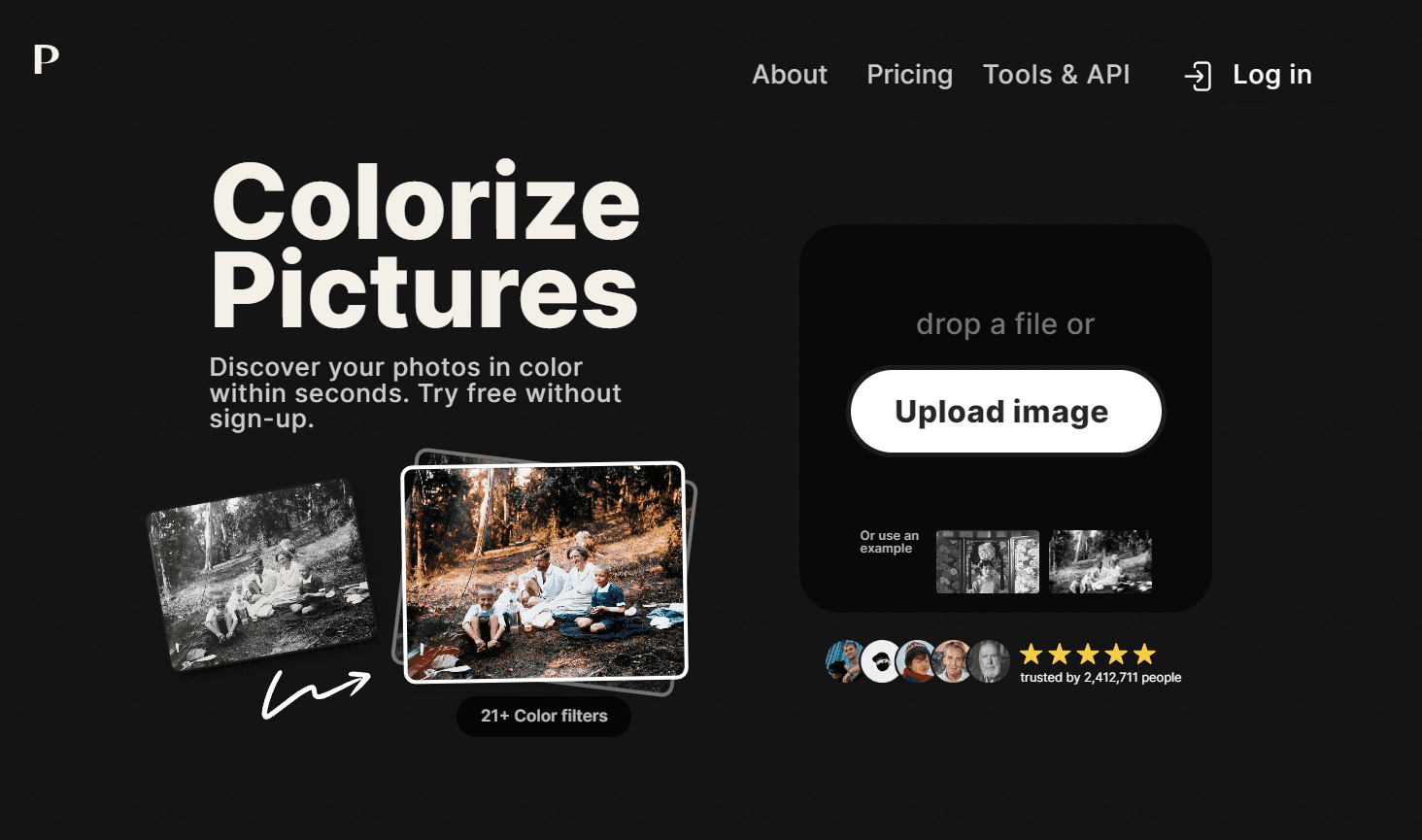 Colorized vintage photo using Palette.