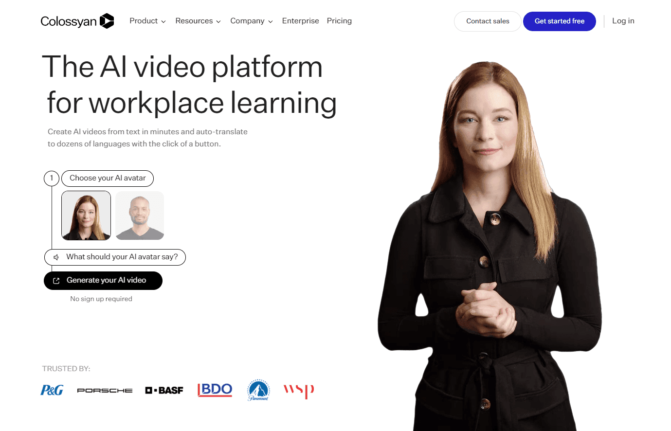 Colossyan Creator AI video generation interface.