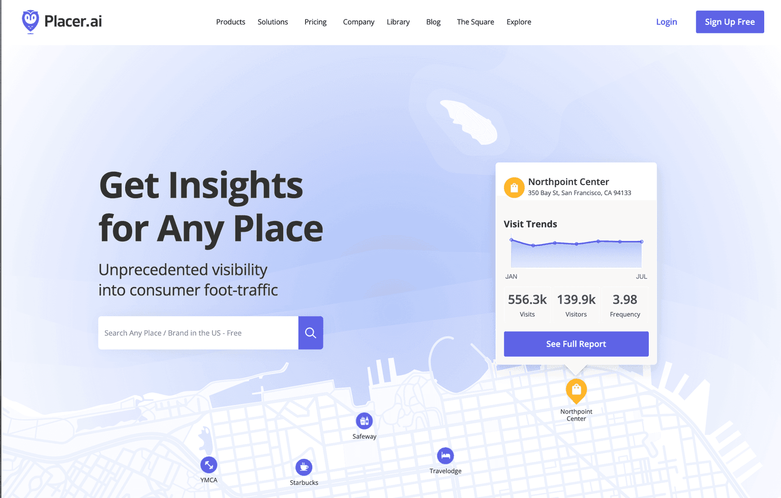 Consumer foot-traffic heatmap visualization