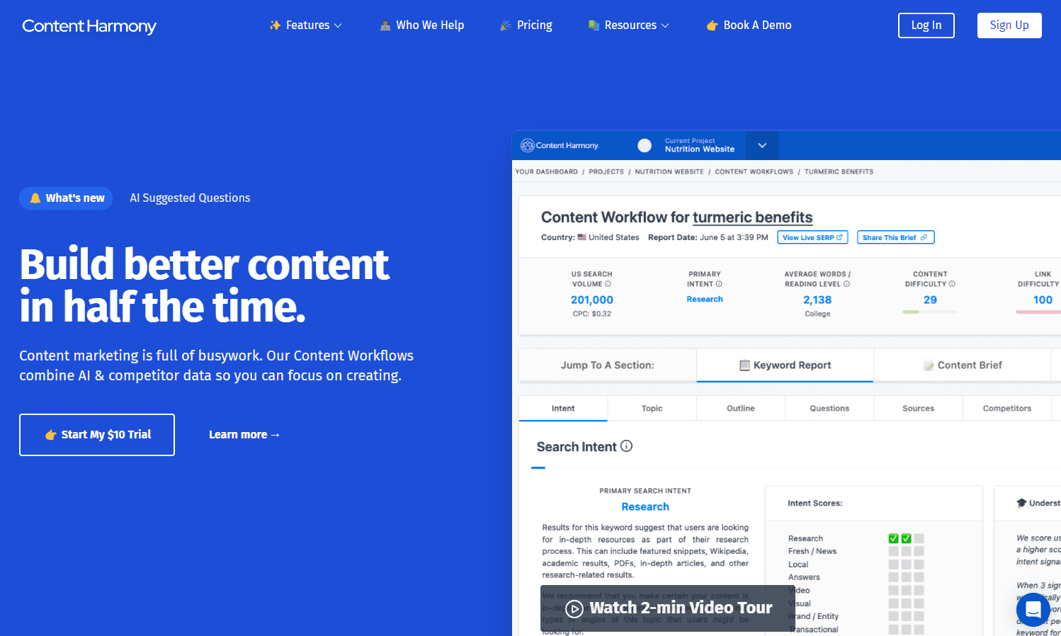Content Harmony dashboard showcasing features