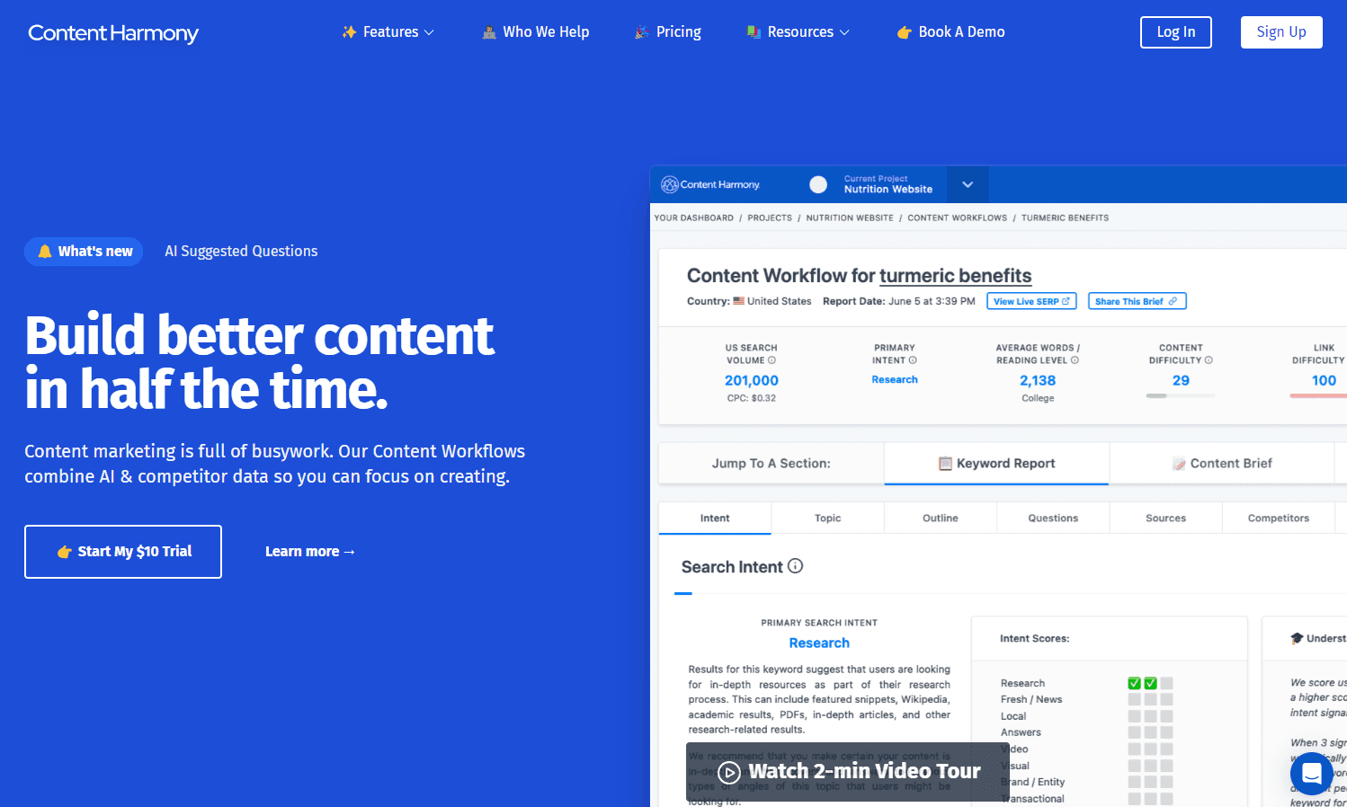 Content Harmony dashboard showcasing features