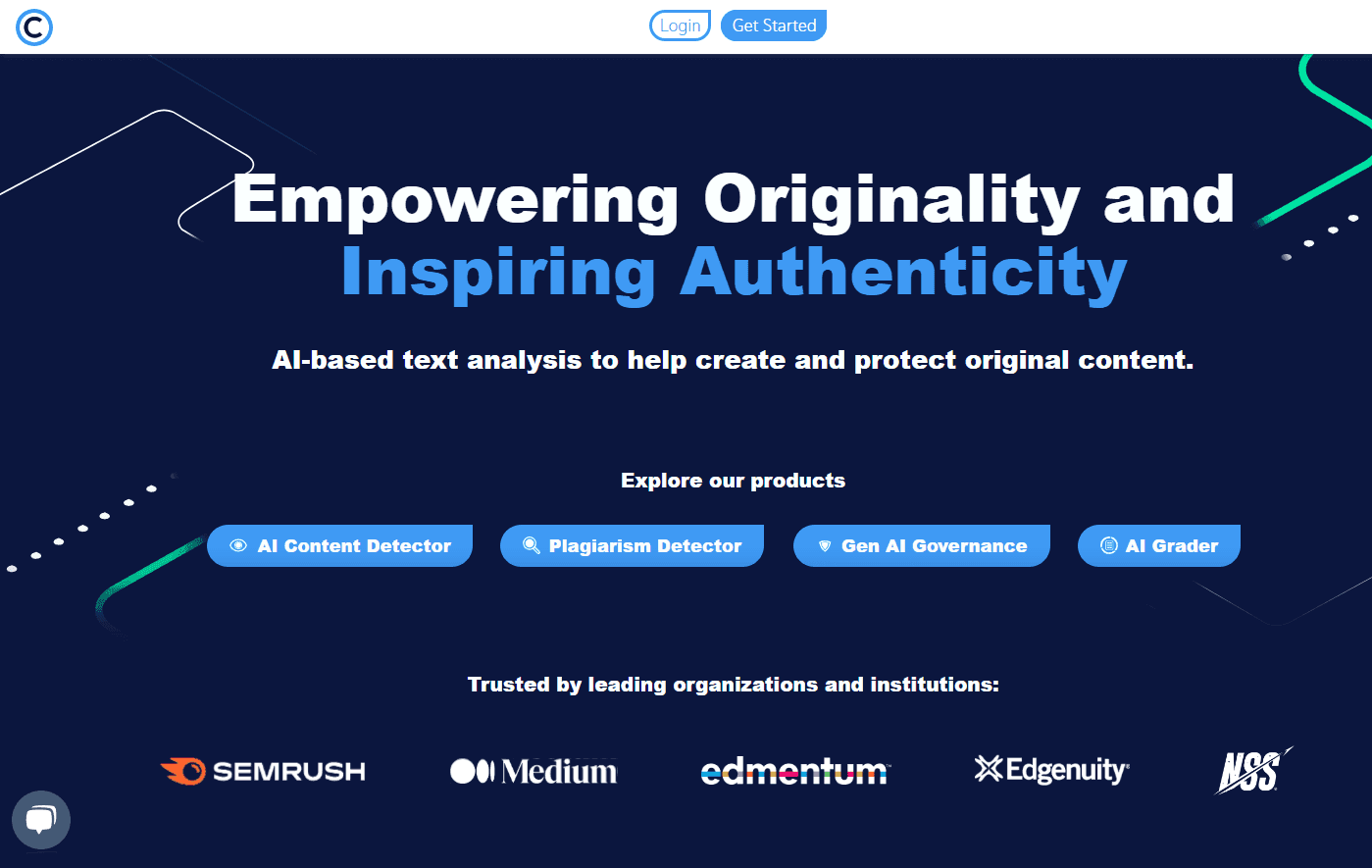 Copyleaks homepage showcasing its features.