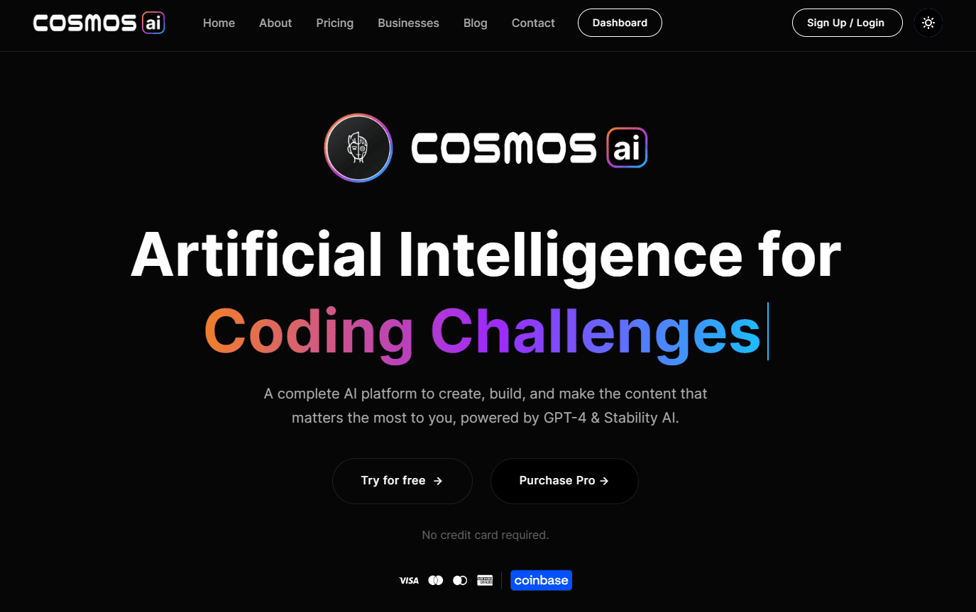 Cosmos AI platform interface