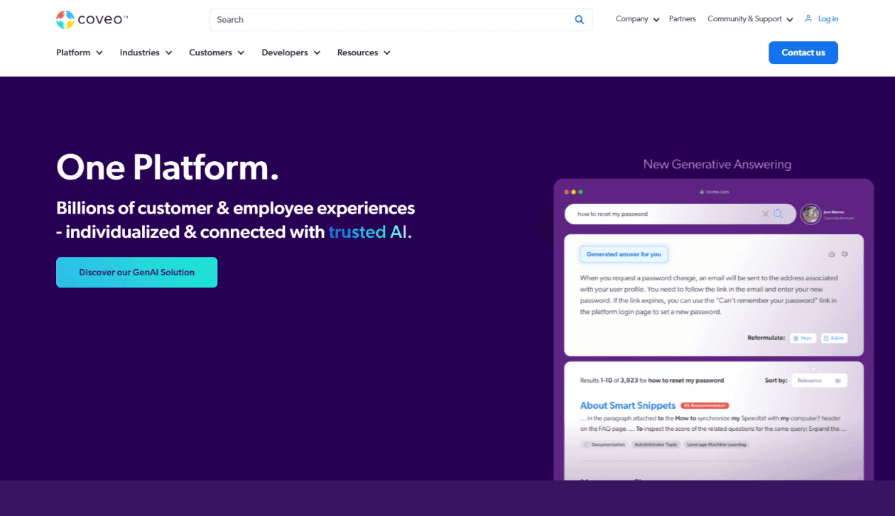 Coveo AI-Powered Search and Personalization