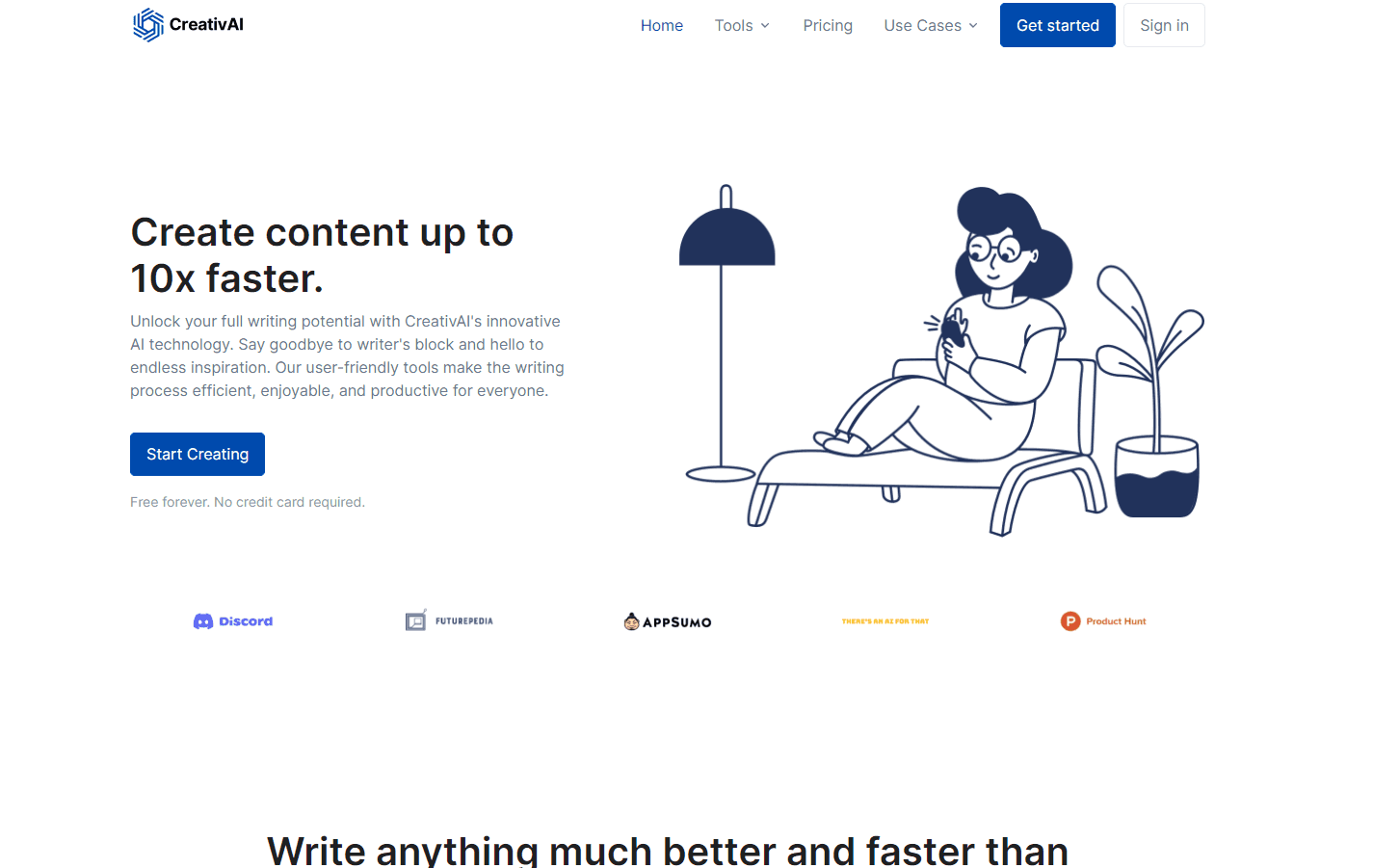 CreativAI content creation dashboard