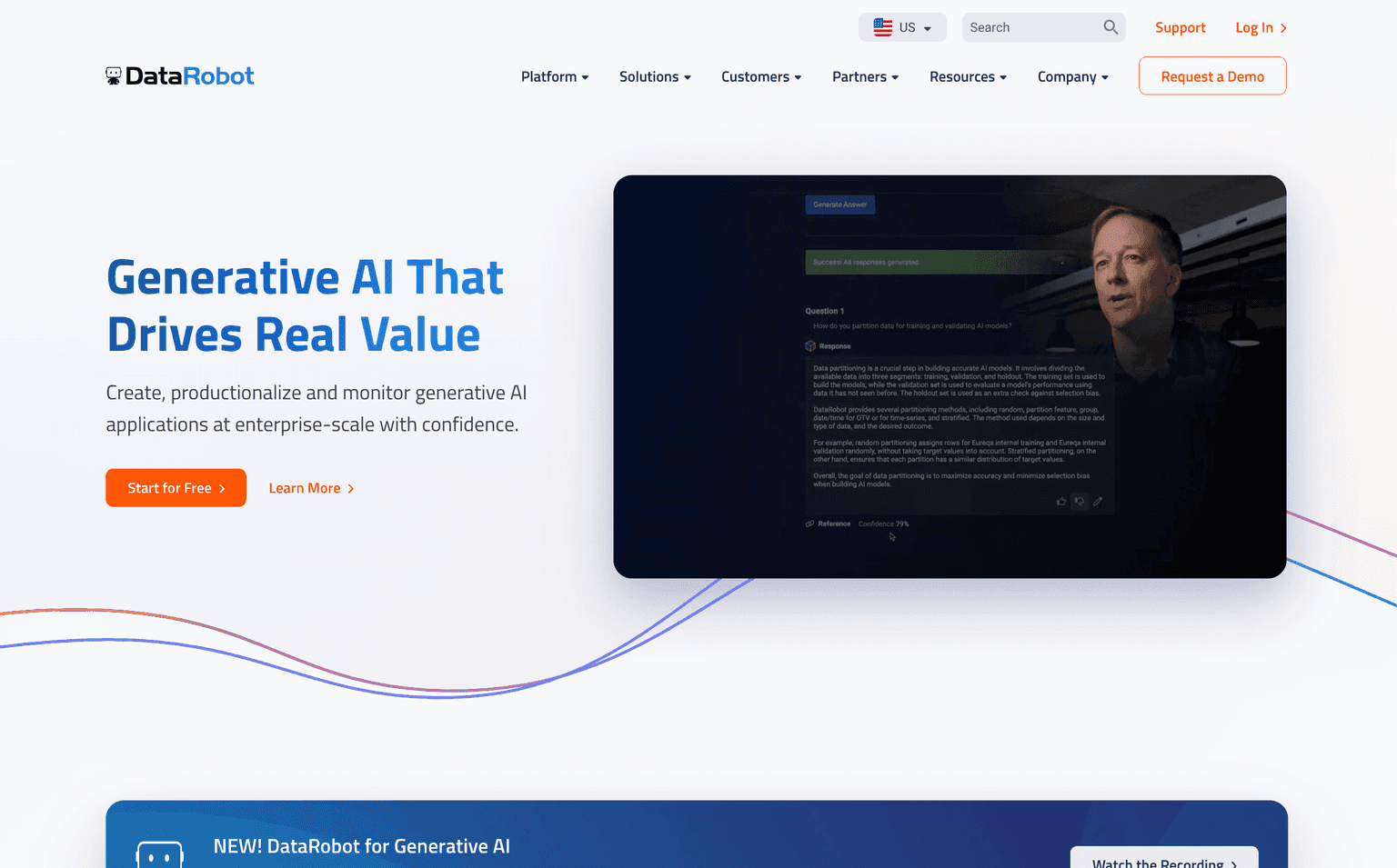 DataRobot platform interface