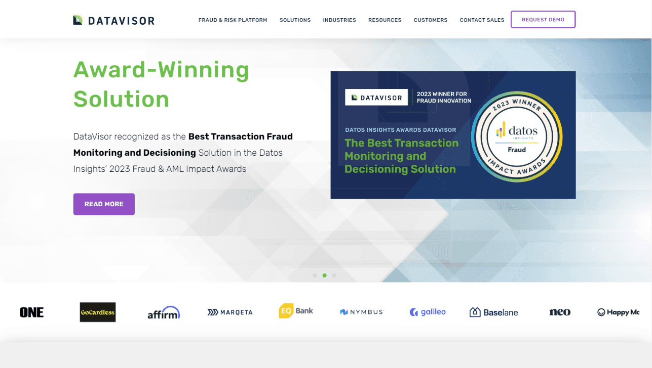 DataVisor Fraud Management Interface