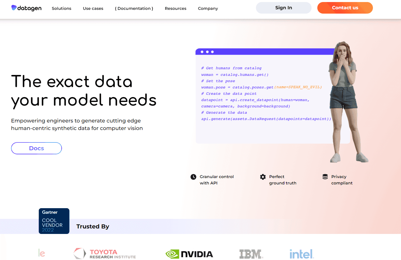 Datagen logo with synthetic data graphics