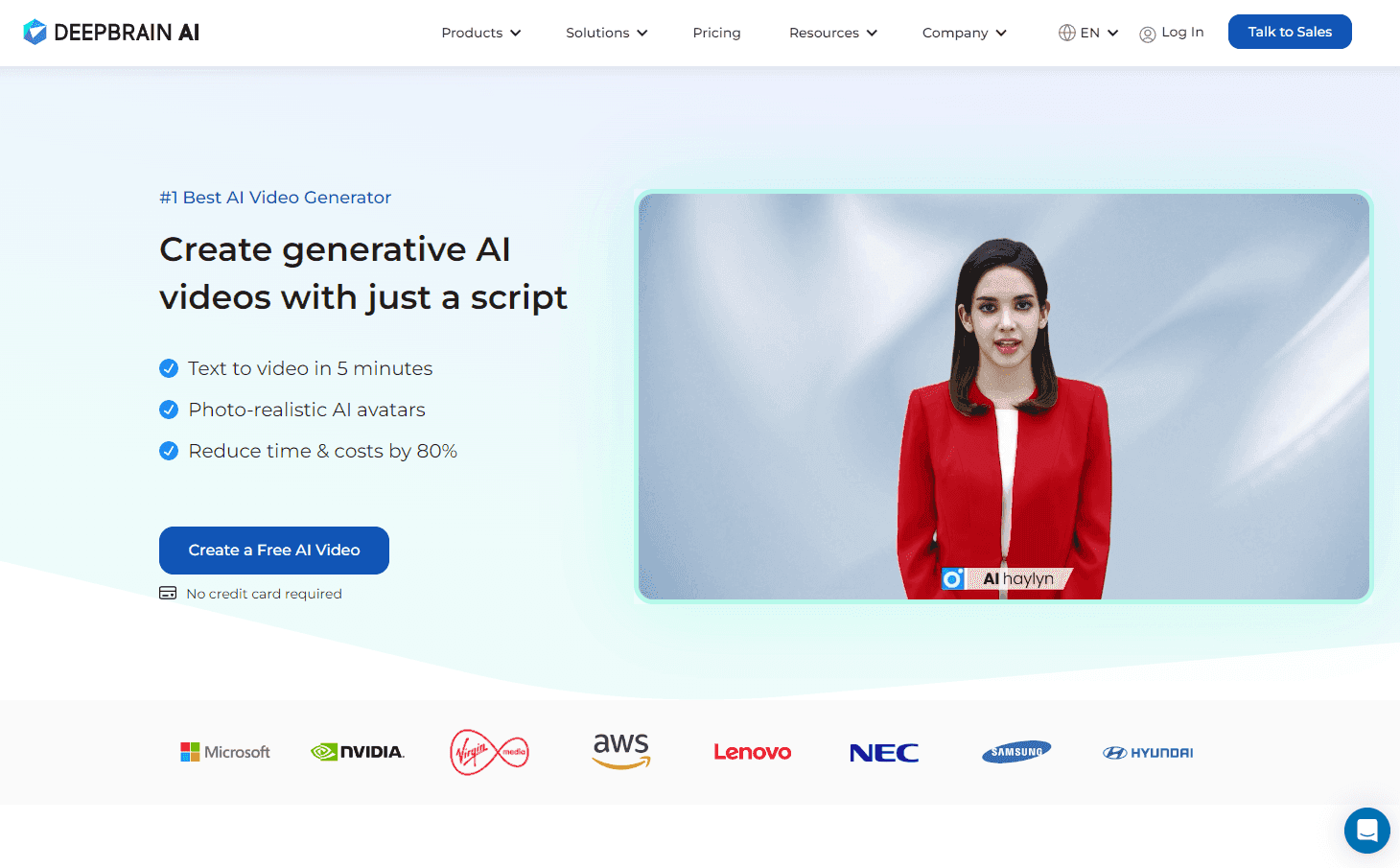 DeepBrain AI video creation platform