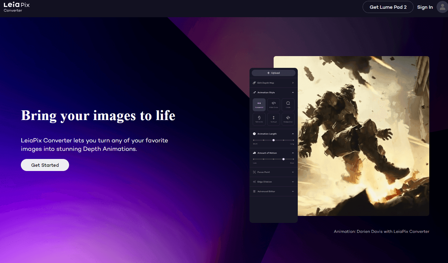 Depth animation of a landscape.