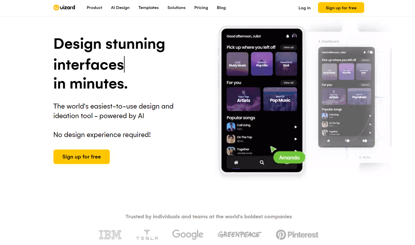 Designers collaborating on a project using Uizard's intuitive interface.