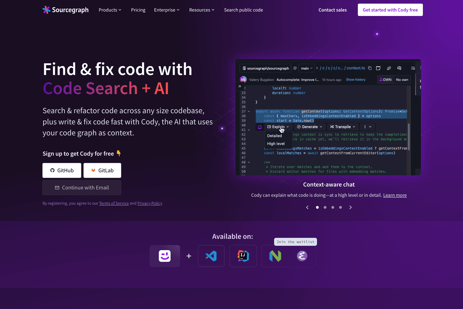 Developers using Sourcegraph's Code AI platform