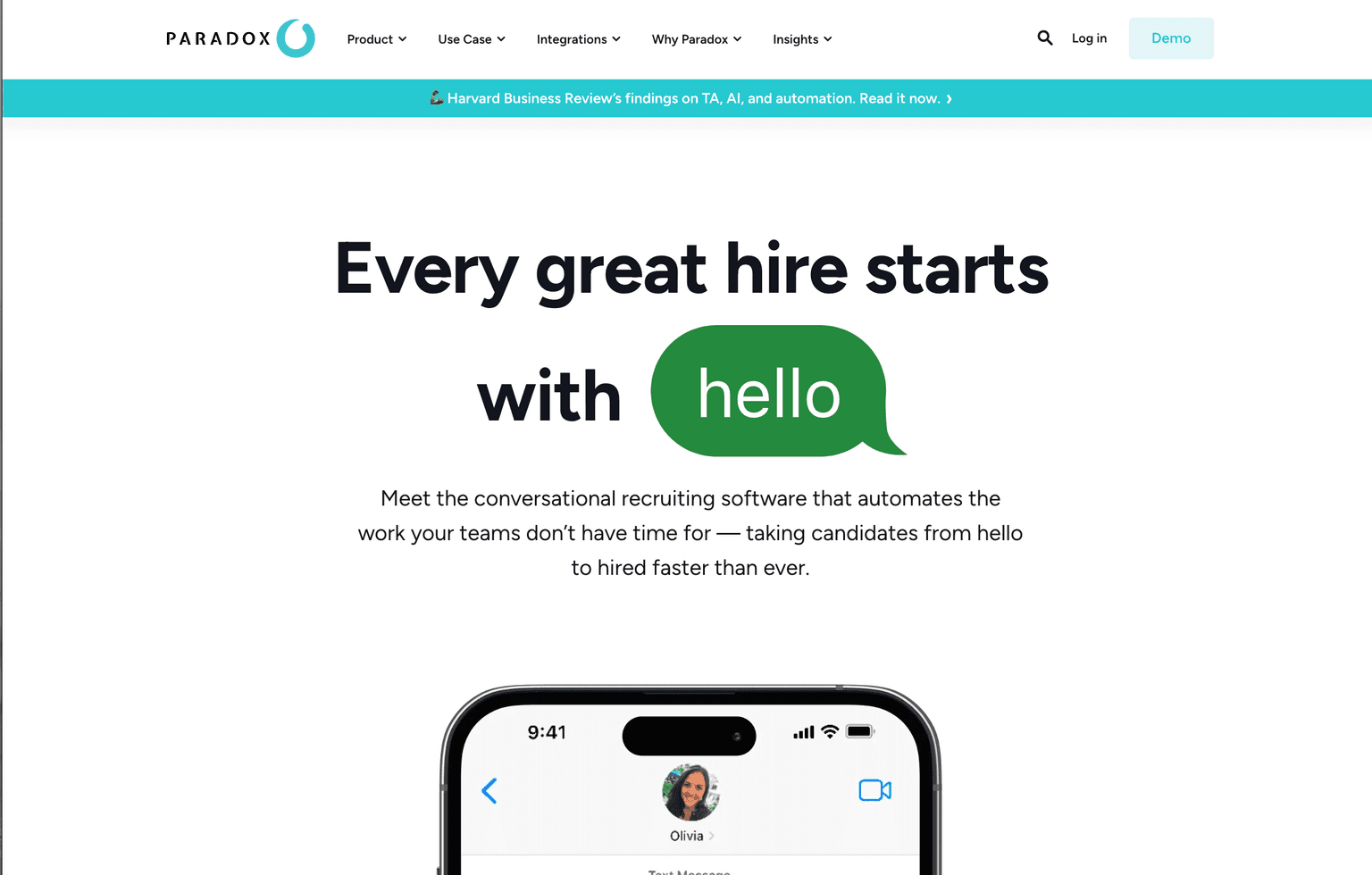 Dynamic conversational recruiting interface