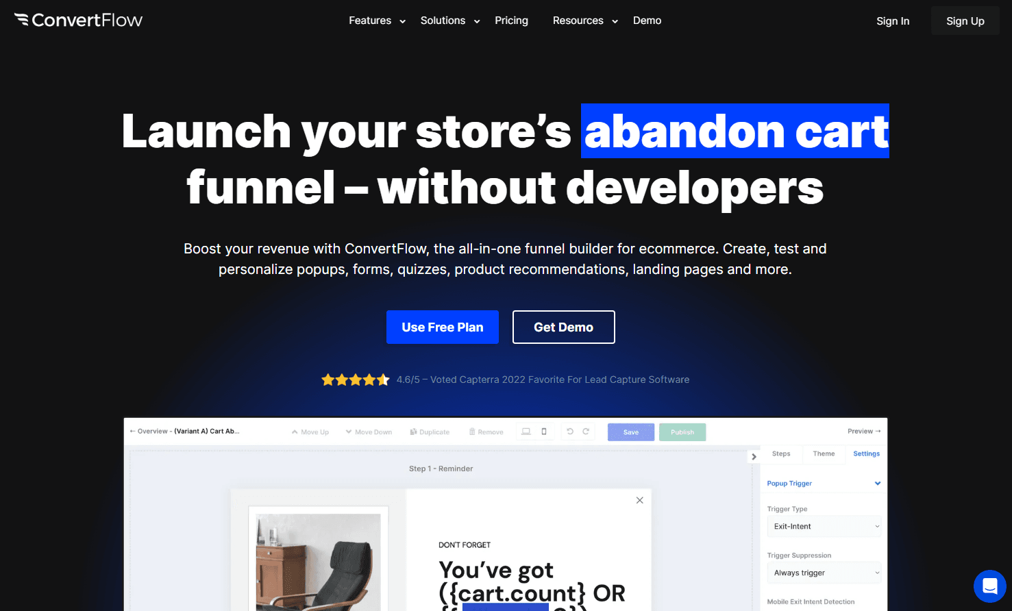 Ecommerce funnel builder interface