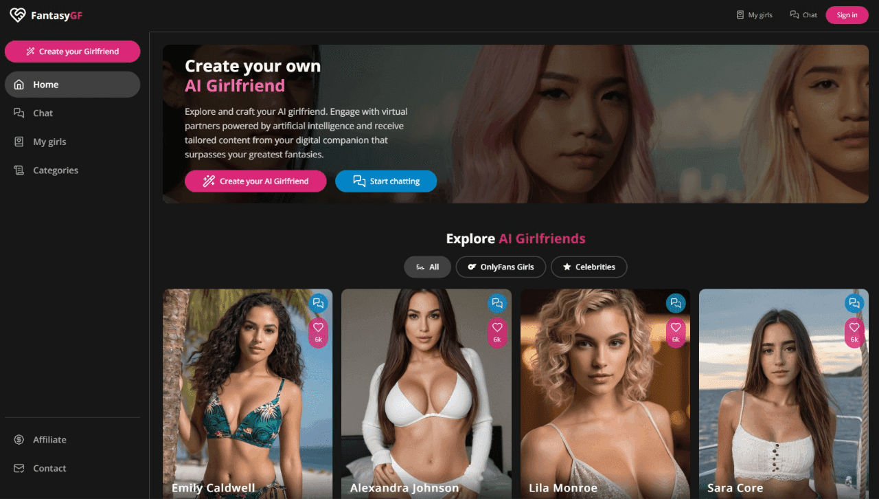 Fantasy Girlfriend AI Virtual Companion Platform