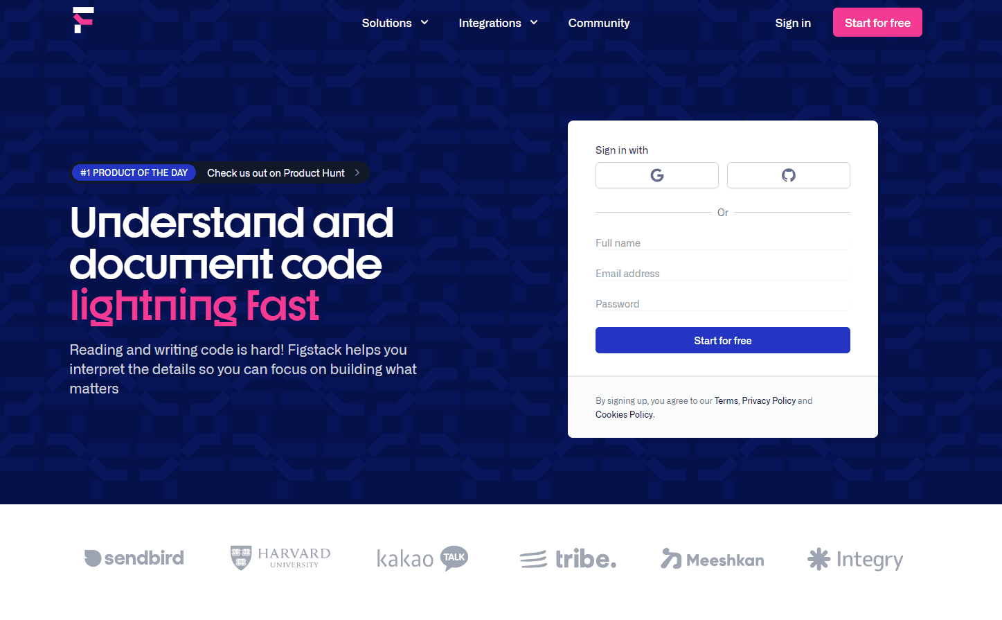 Figstack logo on a coding background