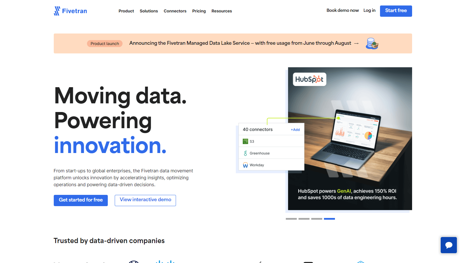 Fivetran dashboard displaying data integration